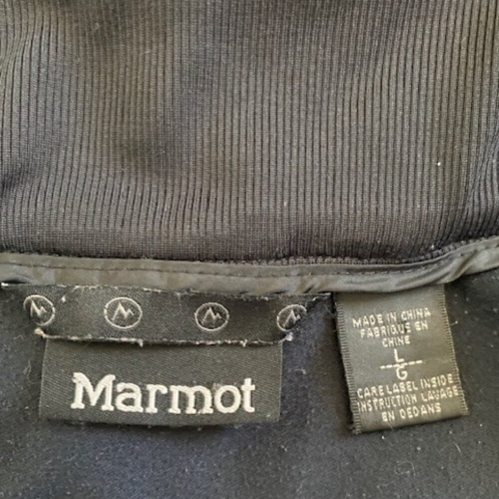 MARMOT Black Full Zip Hooded SoftShell Windbreaker Jacket Coat Large - Picture 11 of 12